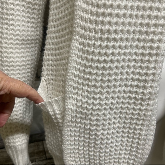 A New Day Off White Stretchy Waffle Knit Open Front Cardigan  Size S - Picture 8 of 10